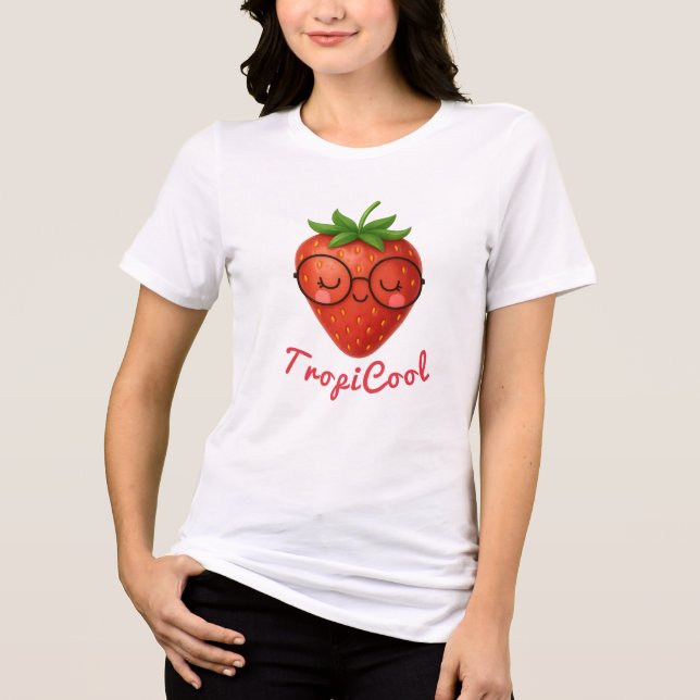 Camiseta Triblenda Fresa TropiCool - Camiseta Veraniega Cuta (Anverso)