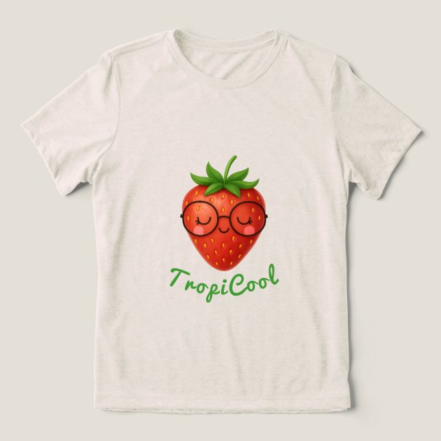 Camiseta Triblenda Fresa TropiCool - Verano Cute (Diseño delantero )