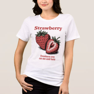 Camiseta Triblenda Fresa Vintage Art - Dulce que se puede probar