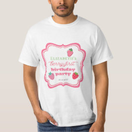 Camiseta Triblenda Fresas Berry Primer Partido de Cumpleaños Rosa | R