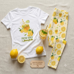 Camiseta Triblenda Fresh Vibes Lemon Smiles Watercolor Citrus Summer