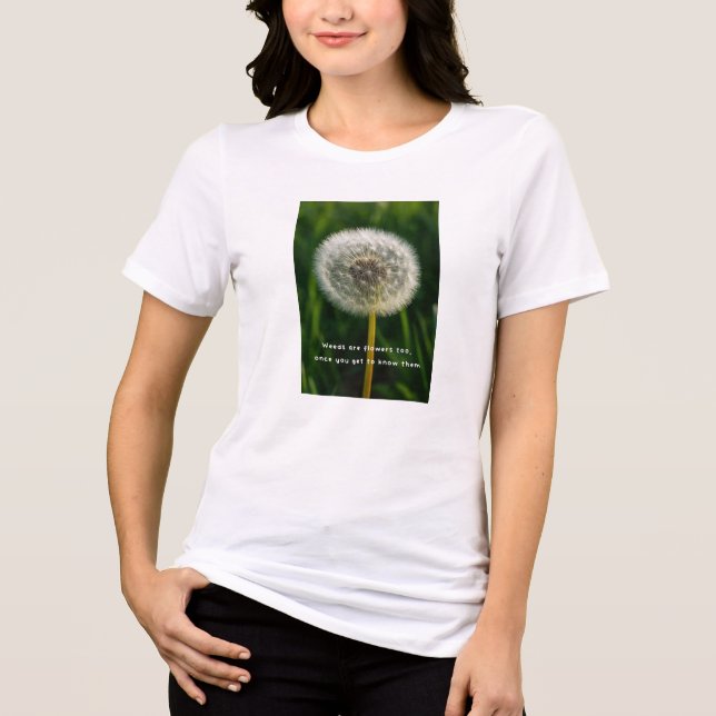Camiseta Triblenda Friendly Dandelion Wildflower Garden Inspiration  (Anverso)