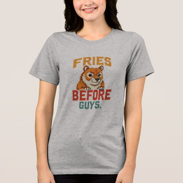 Camiseta Triblenda "Fries Antes De Chicos" (Anverso)
