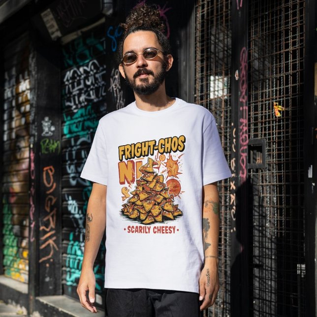 Camiseta Triblenda Fright-chos Halloween Spooky Nacho Chiste Food Pun (Subido por el creador)