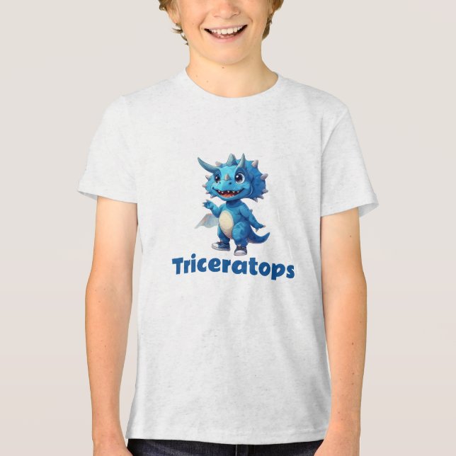 Camiseta Triblenda Fröhlicher Triceratops für kleine Dino-Fans (Anverso)