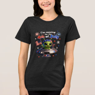 Camiseta Triblenda Fuegos Artificiales Patrióticos del 4 de Julio par