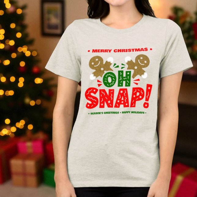 Camiseta Triblenda Fun Gingerbread Man Cookie Navidades (Top and bottom template text funny Christmas gingerbread man tee shirt)