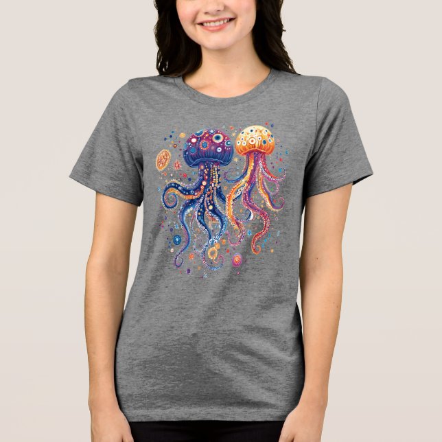 Camiseta Triblenda Funky Ocean Guardians: Octopi Personalizado y medu (Anverso)