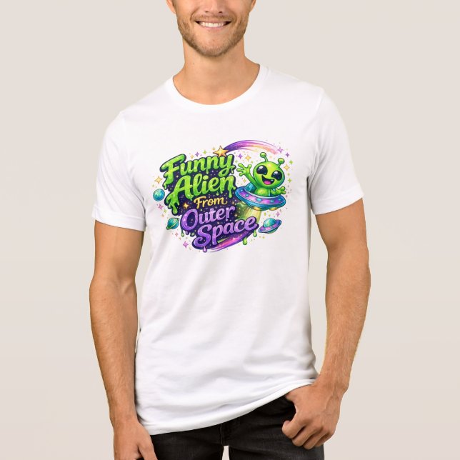 Camiseta Triblenda Funny Alien From Outer Space Cute Cartoon Space (Anverso)