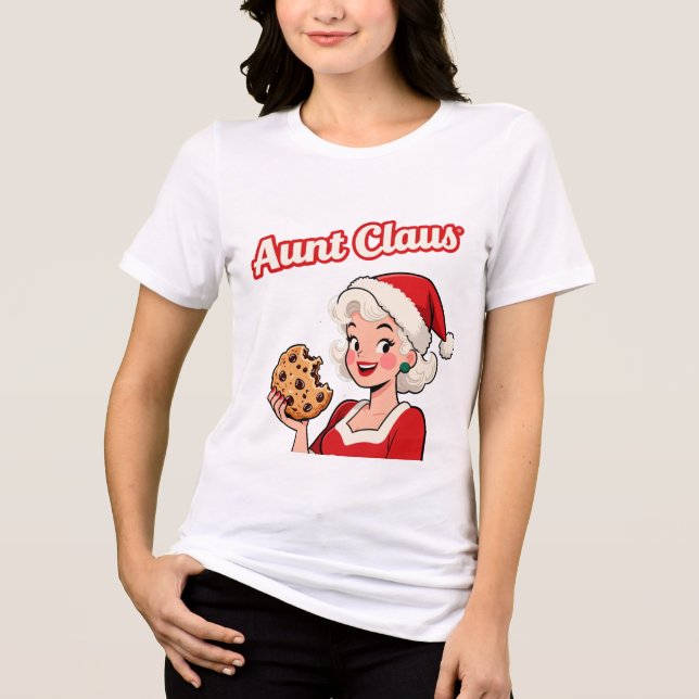 Camiseta Triblenda Funny Aunt Claus Christmas Shirt – Official Cookie (Anverso)