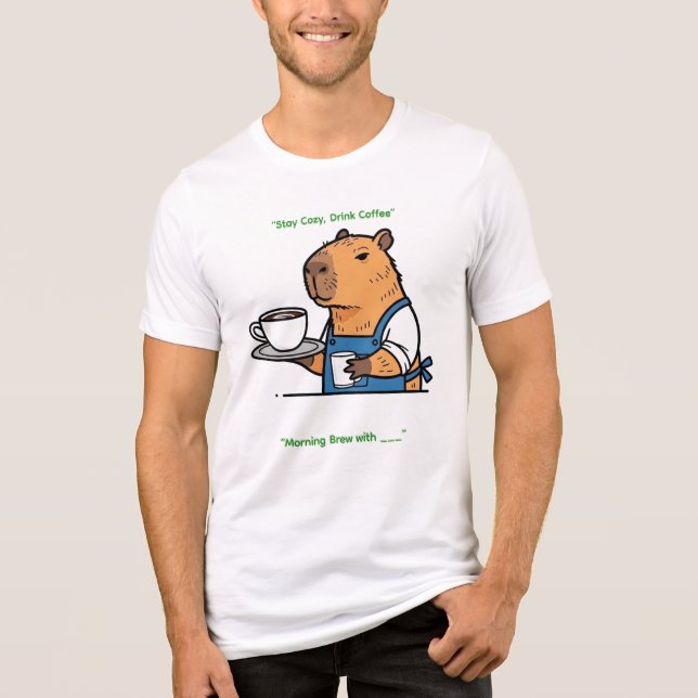 Camiseta Triblenda  Funny Barista Capybara Shirt (Anverso)