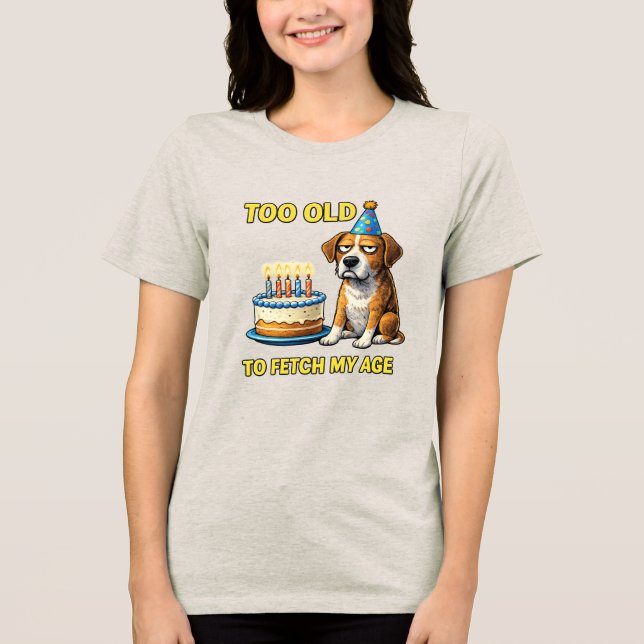 Camiseta Triblenda Funny Birthday Dog Party Hat Cute Puppy Birthday D (Anverso)