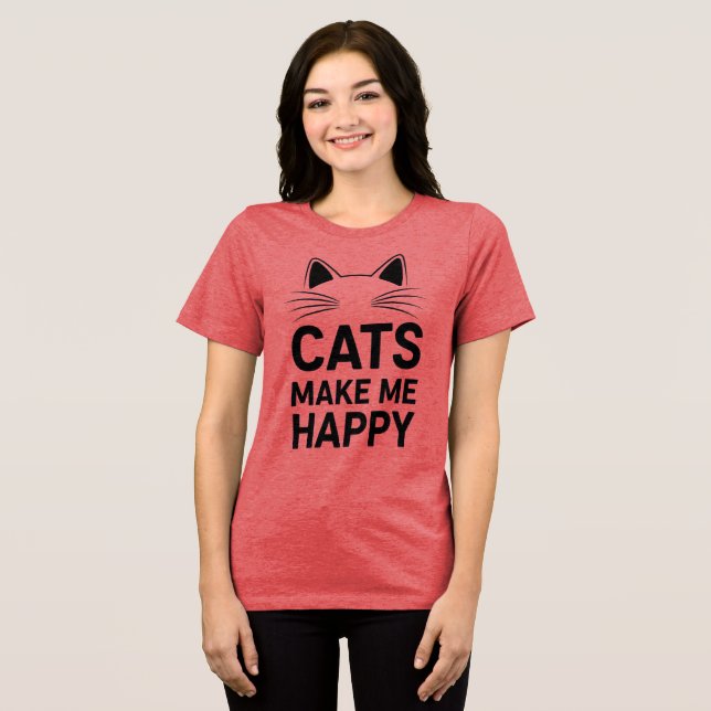 Camiseta Triblenda Funny Cat Hanging (Anverso Completo )