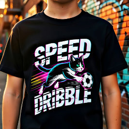 Camiseta Triblenda Funny Cat Playing Soccer - Gift for Kids & Teens