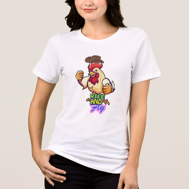 Camiseta Triblenda Funny Chicken Rise and Fly” T-Shirt (Anverso)