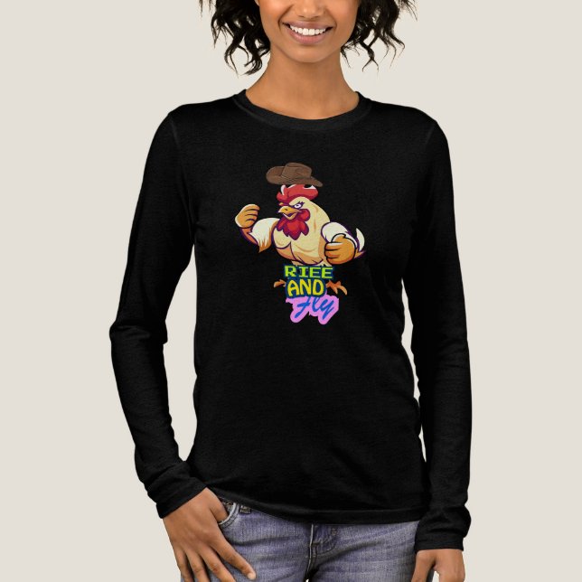 Camiseta Triblenda Funny Chicken Rise and Fly” T-Shirt (Anverso)