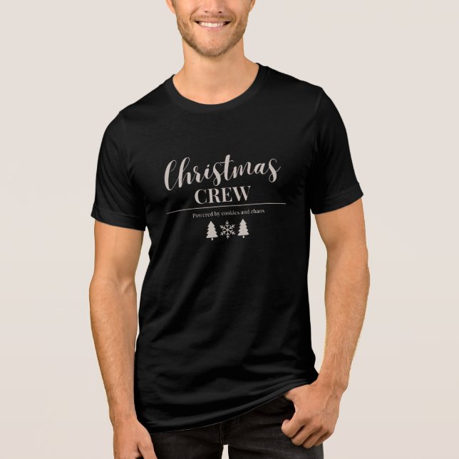 Camiseta Triblenda Funny Christmas Crew/ Powered by Cookies and Chaos (Anverso)