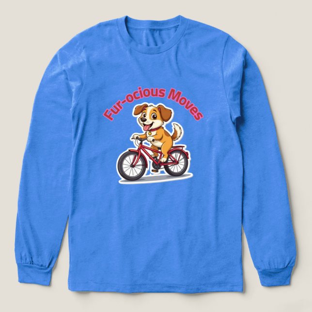 Camiseta Triblenda **Funny Cycling Dog – Cute Dog Riding a Bicycle Il (Diseño traserp)