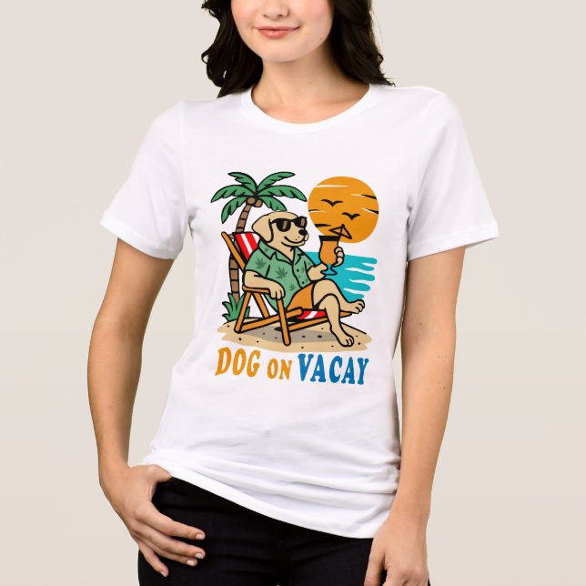 Camiseta Triblenda Funny Dog on Vacation T-Shirt | Cute Summer (Anverso)
