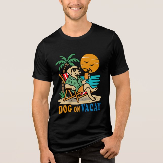 Camiseta Triblenda Funny Dog on Vacation T-Shirt | Cute Summer (Anverso)