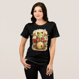 Camiseta Triblenda Funny Frog Drummer Cute Animal Music T-Shirt