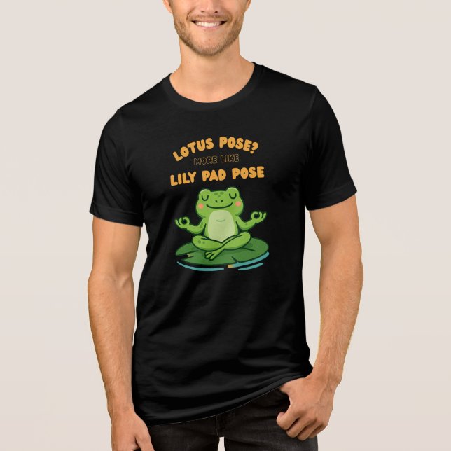 Camiseta Triblenda Funny Frog Yoga Personalizado Lotus Lily Pad Pose  (Anverso)