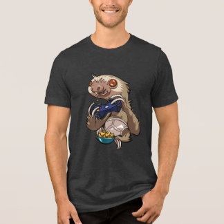 Camiseta Triblenda Funny Gamer Sloth Playing Console Games Cartoon