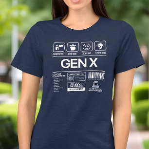 Camiseta Triblenda Funny Generation X Característica de las mujeres n