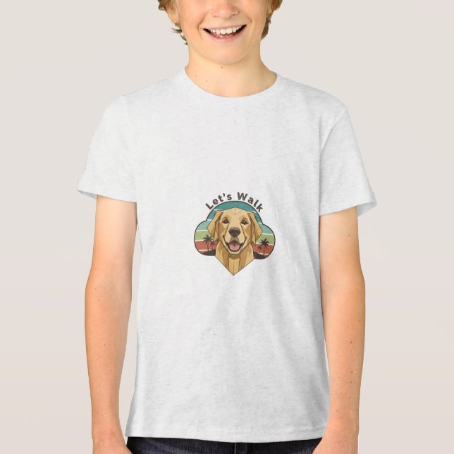 Camiseta Triblenda Funny Golden Retriever Dog with a smile (Anverso)
