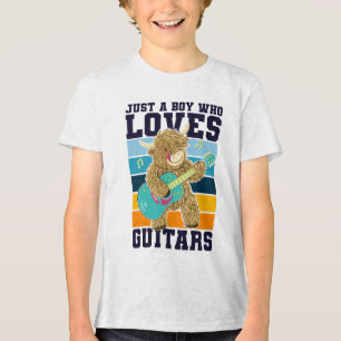 Camiseta Triblenda Funny Guitar Player Scotland Highland Cow