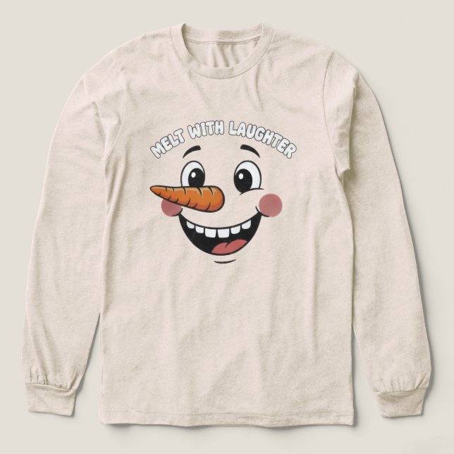 Camiseta Triblenda Funny Happy Snowman Face T-Shirt | Cute Smiling (Diseño traserp)