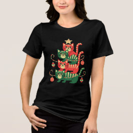 Camiseta Triblenda  Funny Holiday Cat Lovers Gift