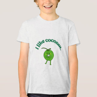 Camiseta Triblenda Funny "I Like Coconuts" Kids T-Shirt – Cute Green 