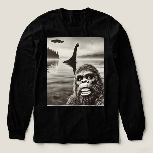 Camiseta Triblenda Funny iced out  Bigfoot  Watching for UFO believer (Diseño traserp)