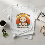 Camiseta Triblenda Funny Introvert Cat Mom Gift Women's<br><div class="desc">Express your love for felines and caffeine with this adorable and humorous "I Like Cats & Coffee and Maybe 2 People" women's t-shirt! Featuring a cute, contented cat sipping a warm beverage against a stylish retro-inspired sunset background, this design is perfect for cat moms, coffee-loving ladies, and introverts with a...</div>