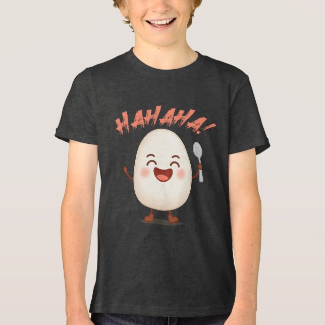 Camiseta Triblenda Funny Laughing Egg Cartoon Youth Tri-Blend T-Shirt (Anverso)