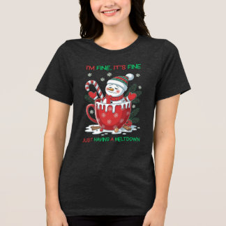 Camiseta Triblenda Funny Melting Snowman Navidades