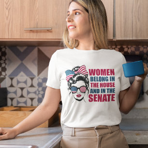 Camiseta Triblenda Funny norteamericana cita a política femenina