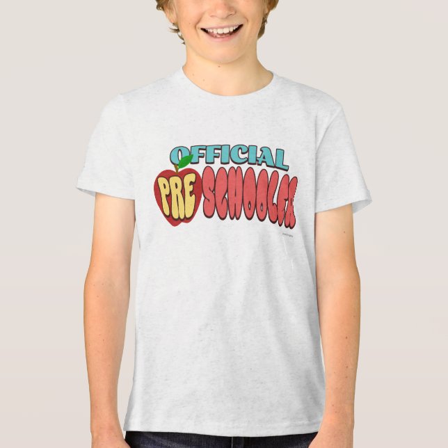 Camiseta Triblenda Funny Official Preschooler First Day School design (Anverso)