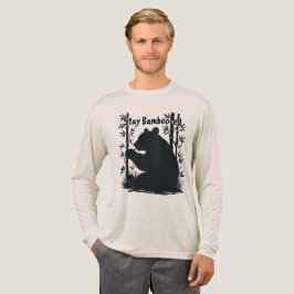 Camiseta Triblenda Funny Panda Bear Bamboo Pun Silhouette Black White