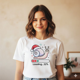 Camiseta Triblenda Funny Pastel Lazy Snail Christmas Loading Holiday