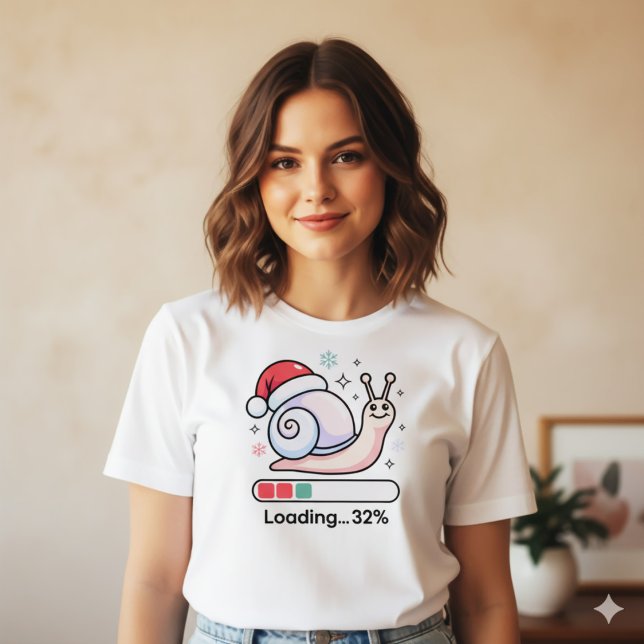 Camiseta Triblenda Funny Pastel Lazy Snail Christmas Loading Holiday (Subido por el creador)