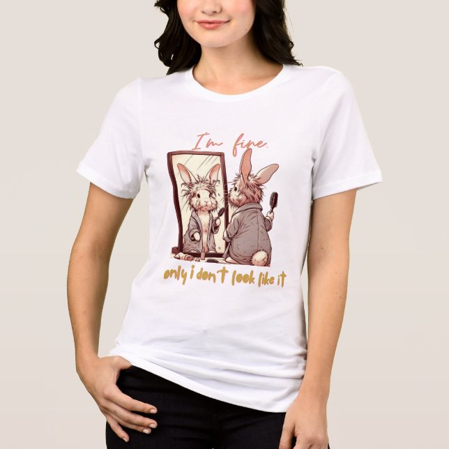 Camiseta Triblenda Funny rabbit in front of the mirror – Funny design (Anverso)
