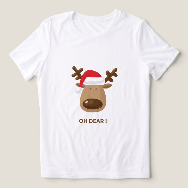 Camiseta Triblenda Funny Reindeer “Oh Dear!” Christmas T-Shirt (Diseño delantero )