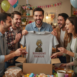Camiseta Triblenda Funny "Resident Genius" Dog Einstein Parody