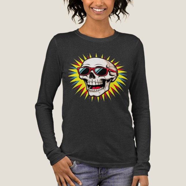 Camiseta Triblenda **Funny Skull With Sunglasses – Cartoon Laughing S (Anverso)
