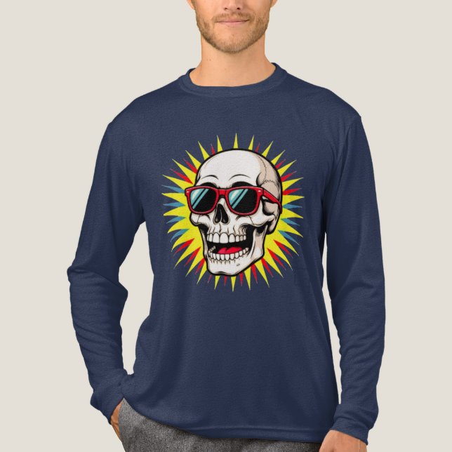 Camiseta Triblenda **Funny Skull With Sunglasses – Cartoon Laughing S (Anverso)