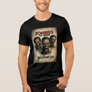 Camiseta Triblenda Funny Zombies comen cerebros Halloween