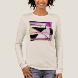 Camiseta Triblenda Fuschia Olive Lilac Black Geometric Resumen Art