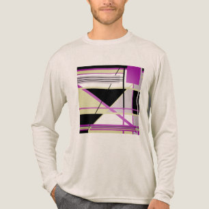 Camiseta Triblenda Fuschia Olive Lilac Black Geometric Resumen Art